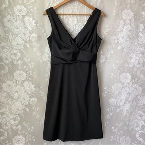 WHBM Black V Neck Sleeveless A Line Dress 6